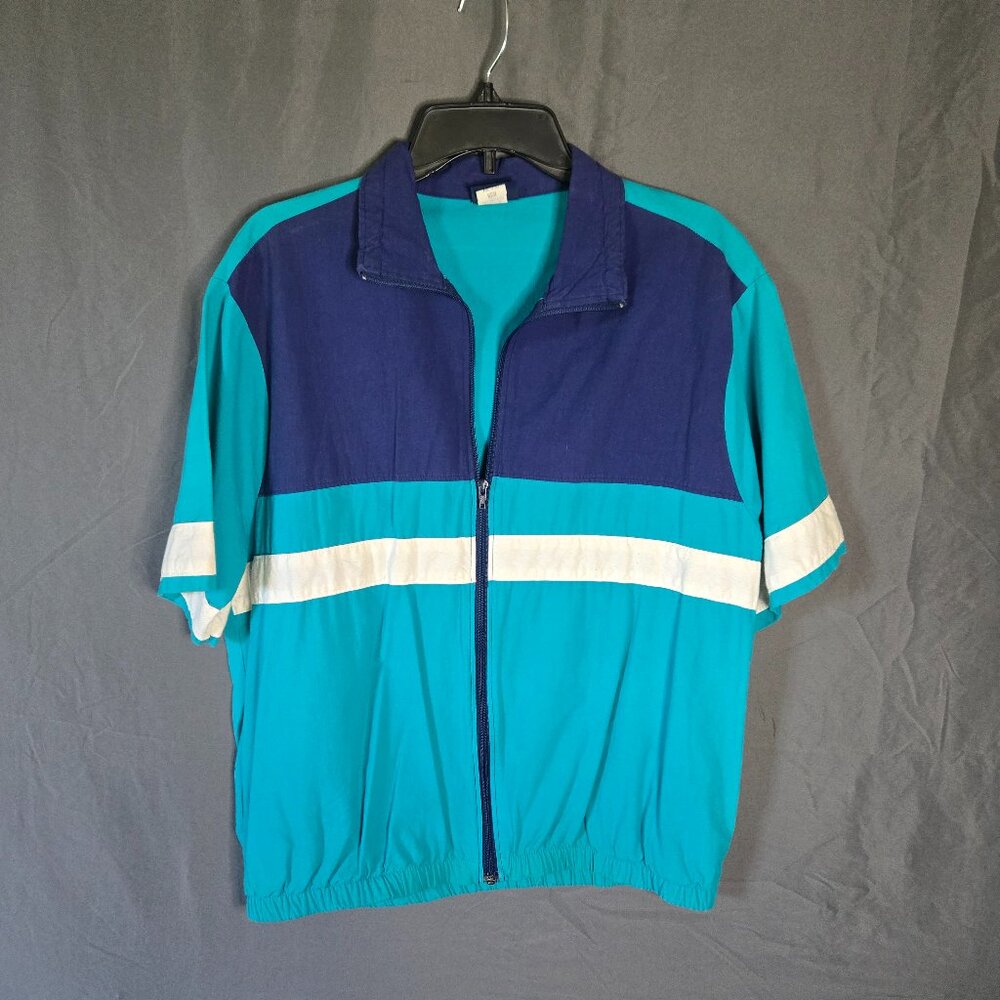 Vintage Sea Island Polo Jacket Mens Medium Activewear Pockets 90s Color block